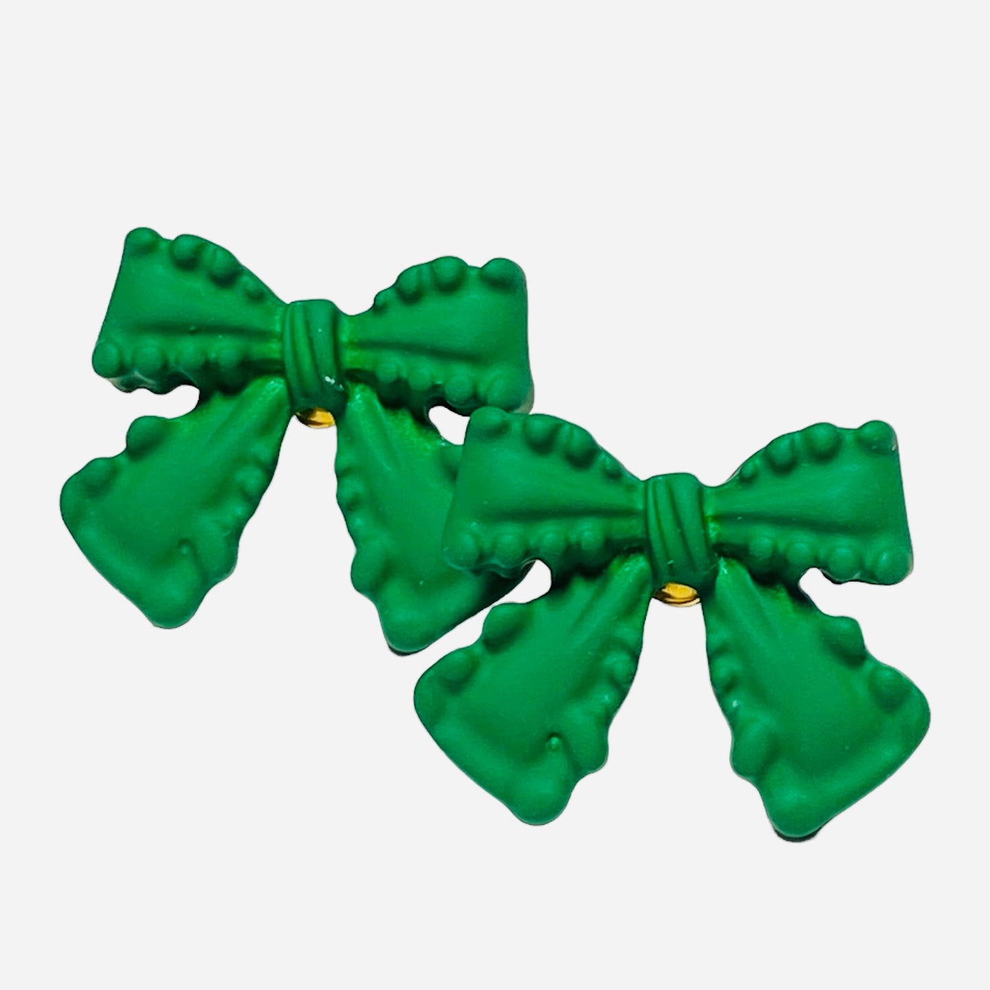 Green Bow Earring Studs