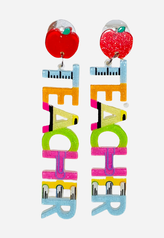 Teacher Supplies Dangle Earrings