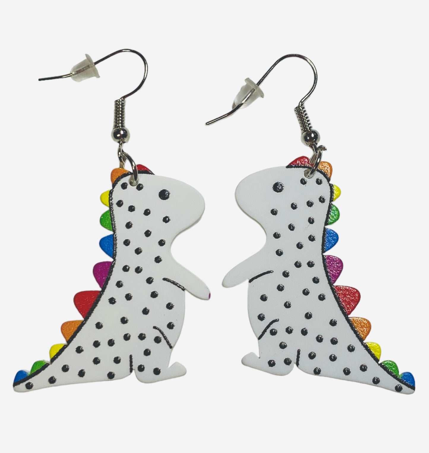 Polka Dot Dinos Dangle Earrings