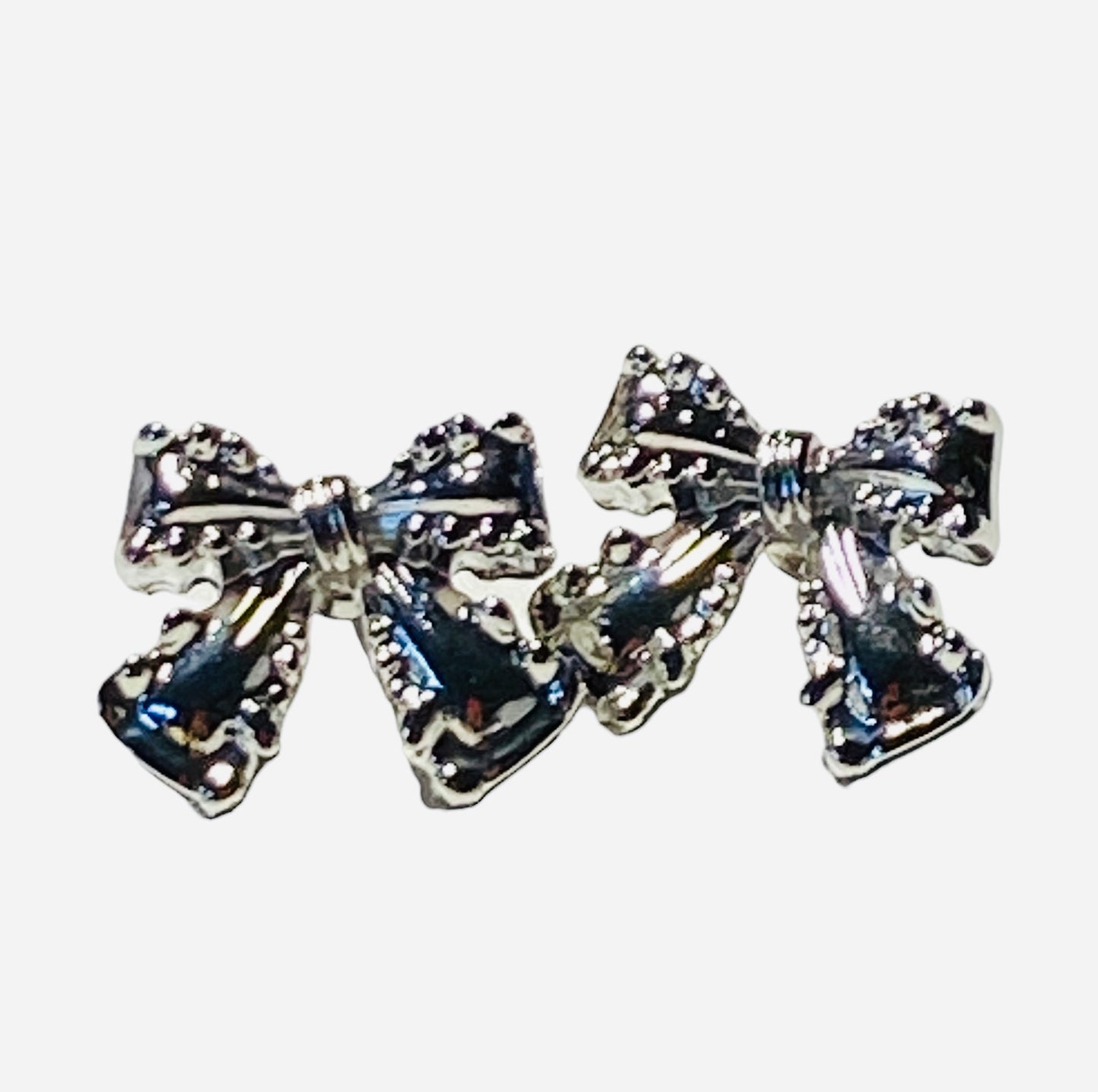 Silver Bow Earring Studs