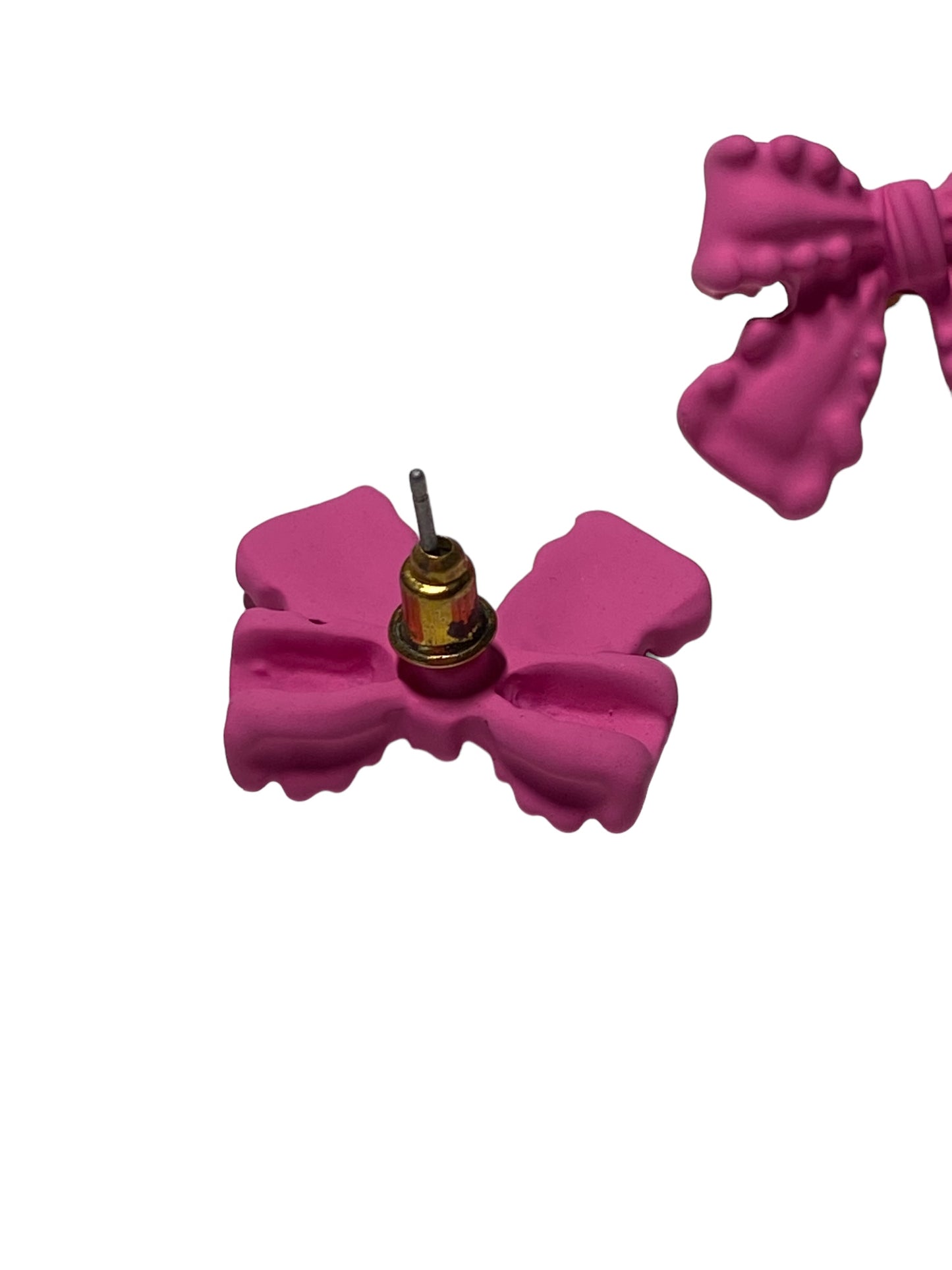 Hot Pink Bow Earring Studs