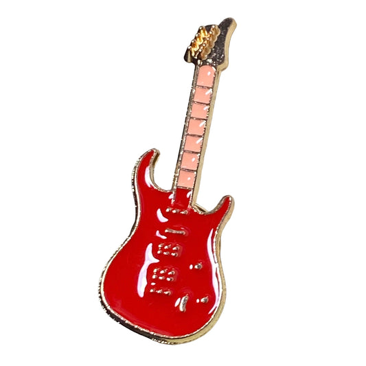 Red Guitar Enamel Pin