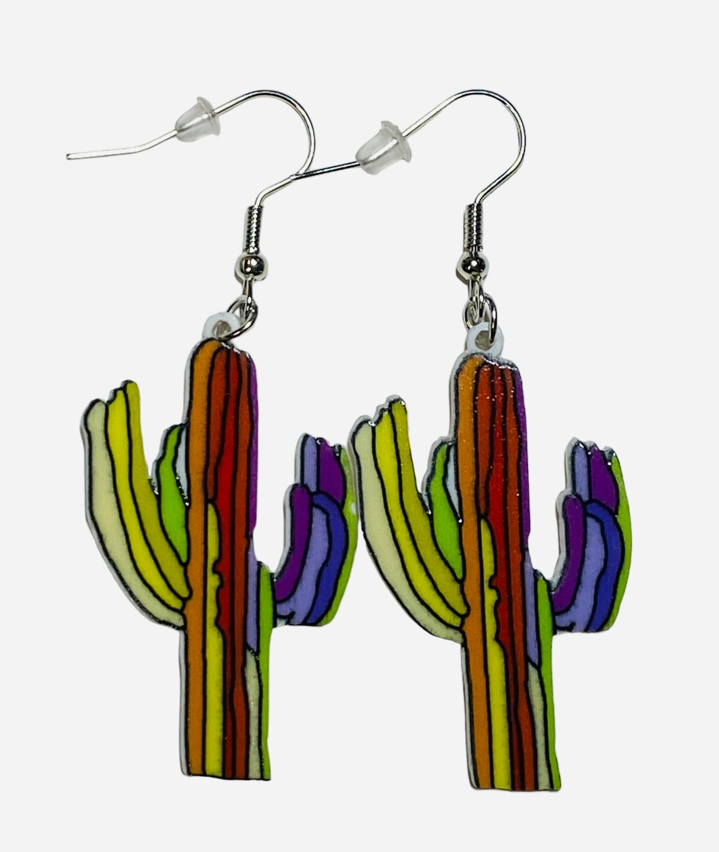 Colorful Cactus Dangle Earrings