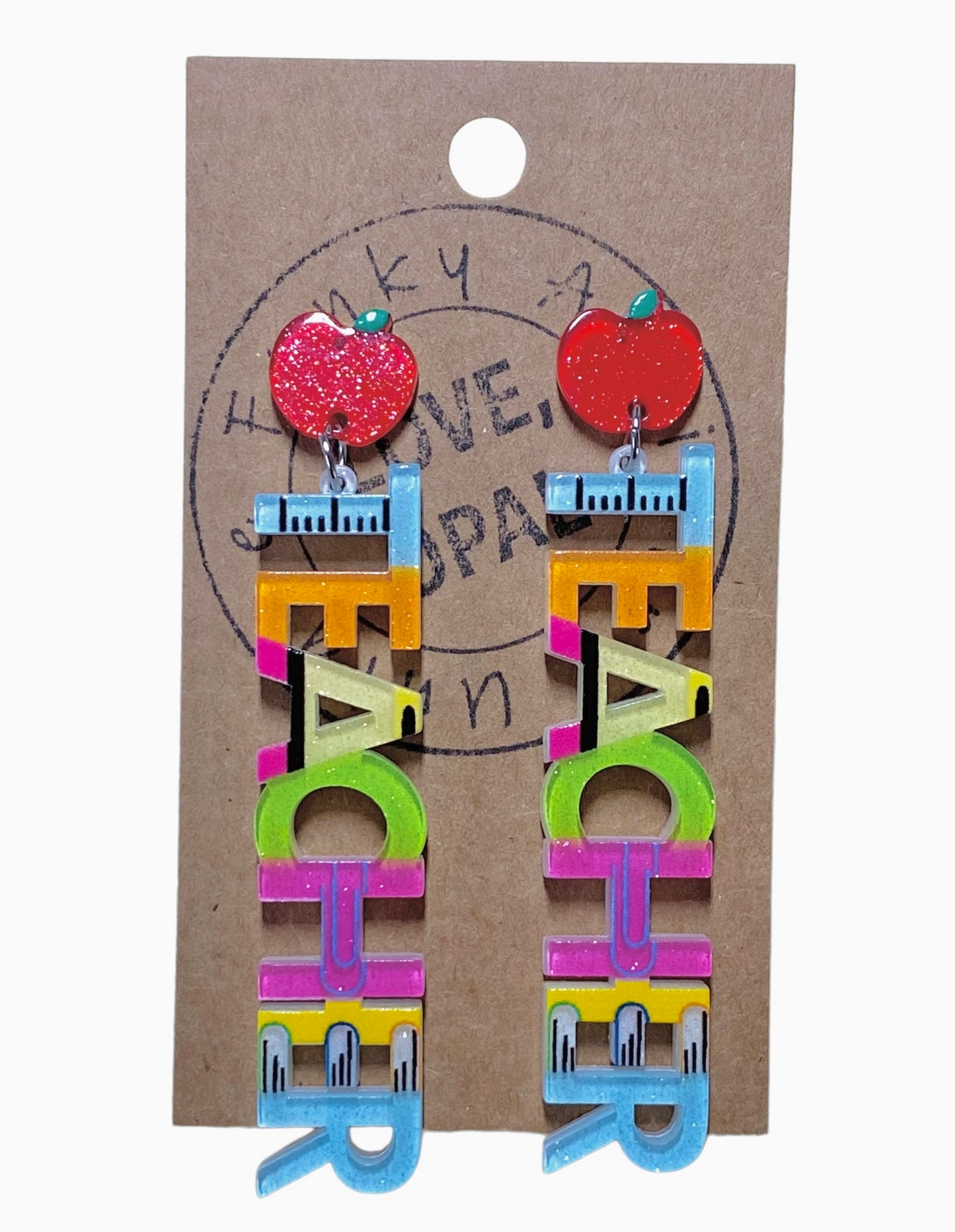 Teacher Supplies Dangle Earrings