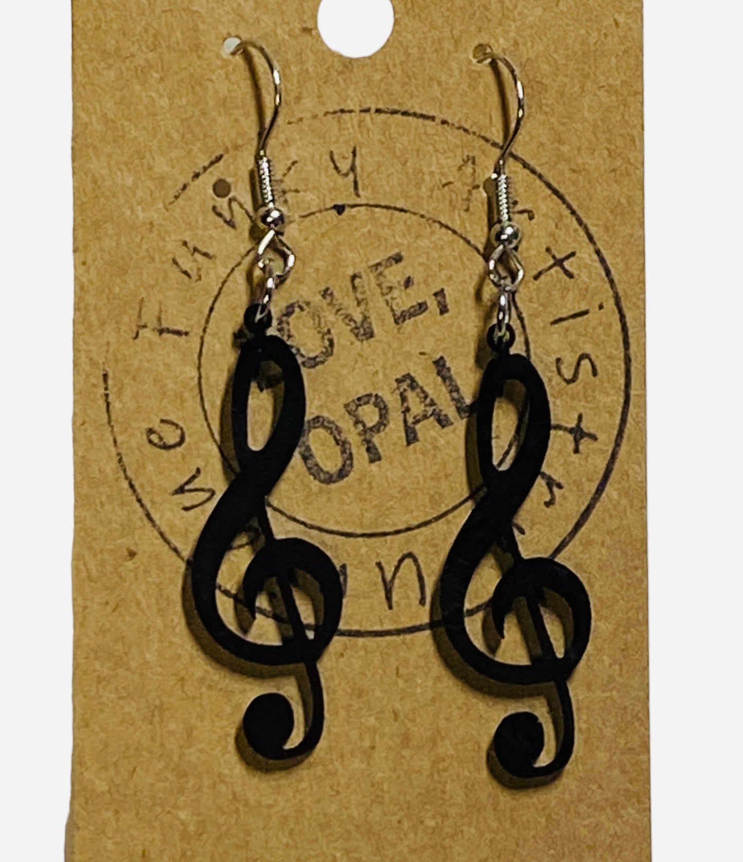 Treble Clef Dangle Earrings