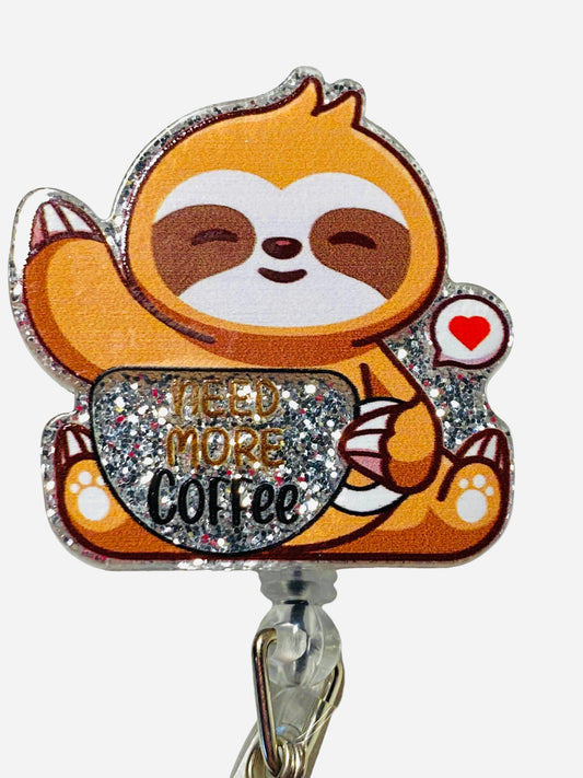 Sloth and Coffee Badge Reel