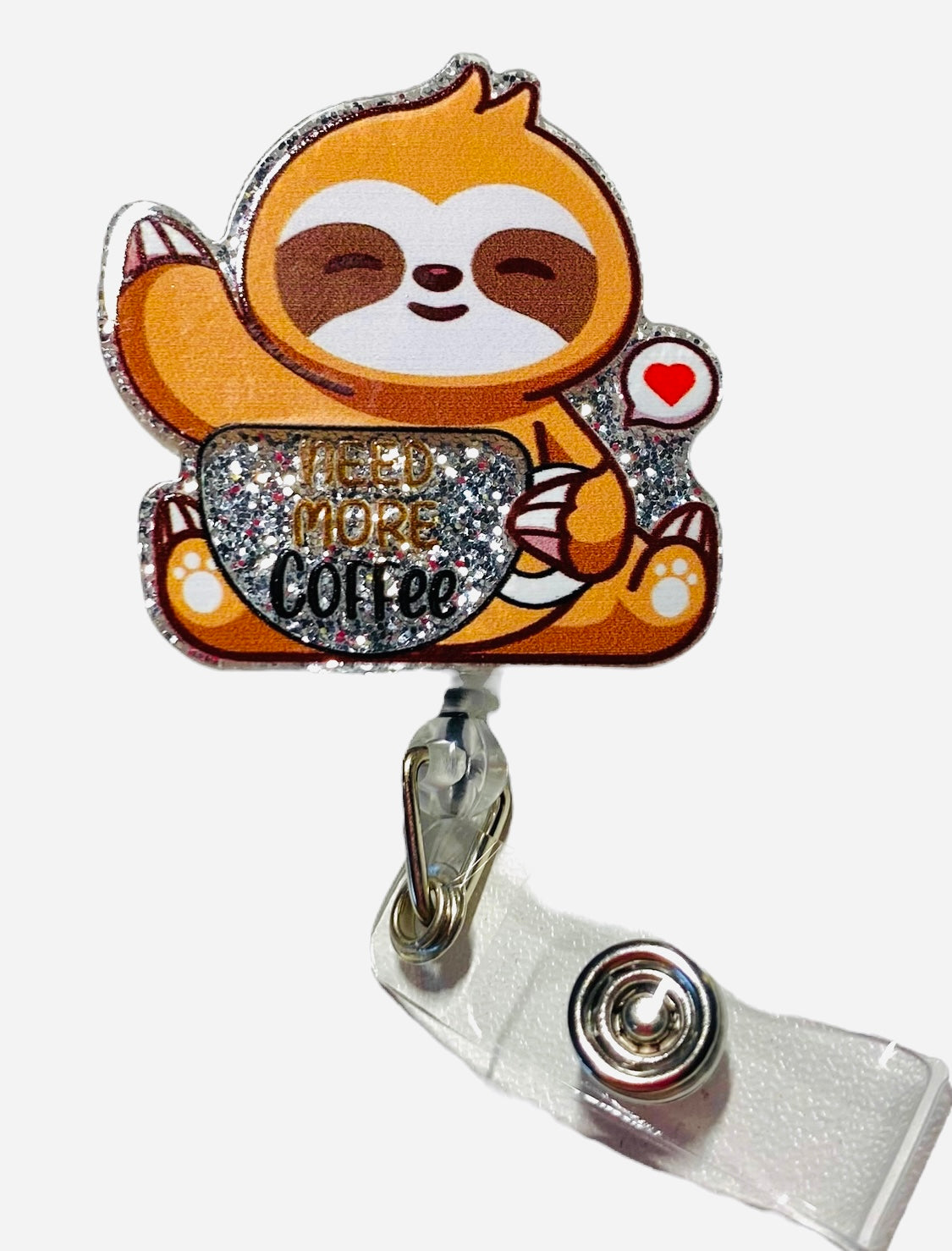 Sloth and Coffee Badge Reel