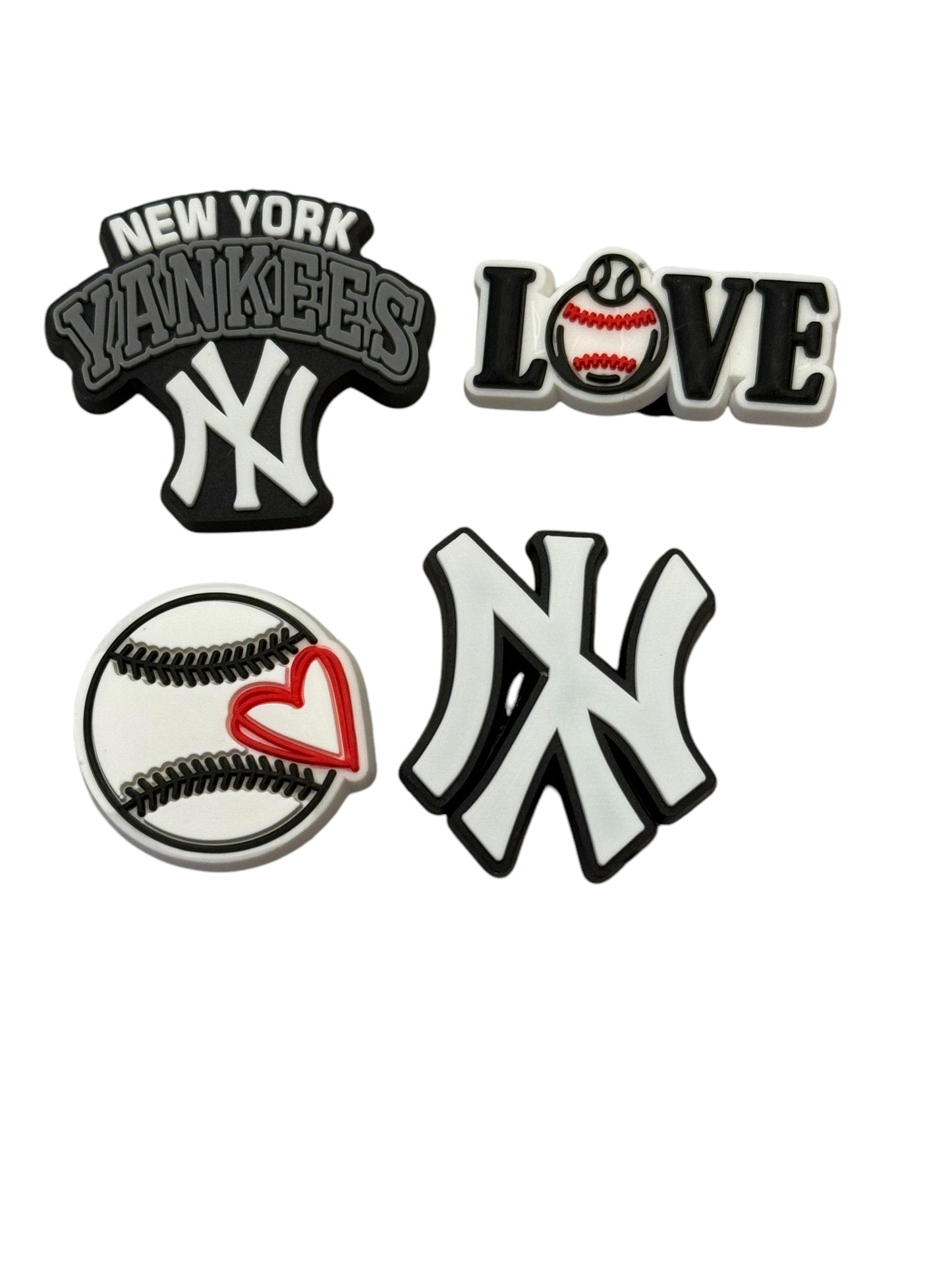 Yankees Baseball Croc Shoe Charms 4 pack